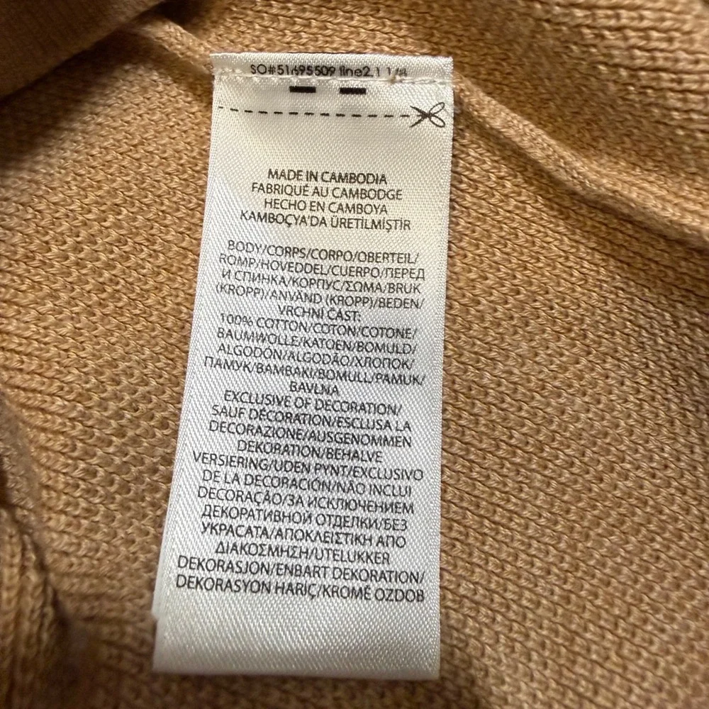Polo Ralph Lauren Men Crewneck Sweater Mesh-Knit‎ Cotton Tan Camel Large Pony